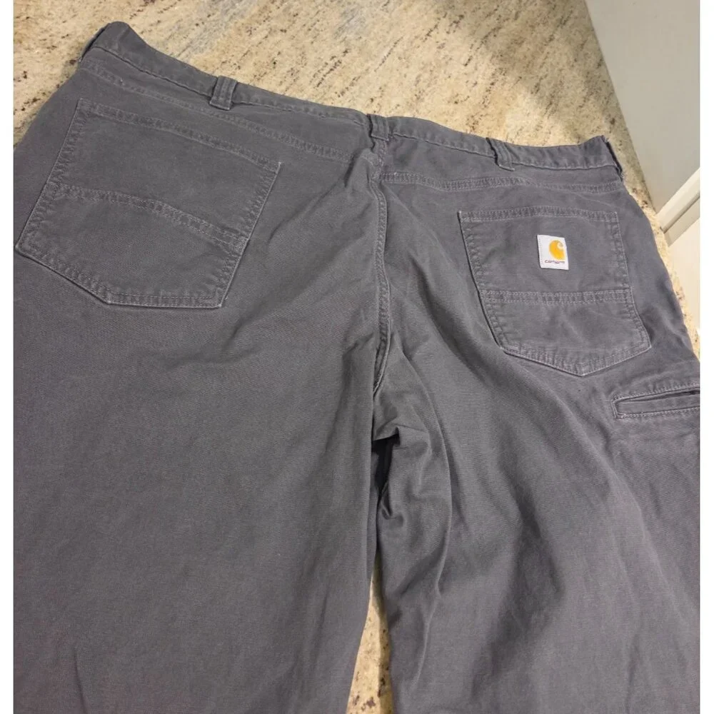 Carhartt Rugged Flex Relaxed Fit Canvas 5 Pocket Work Pants 44x30 Gray
